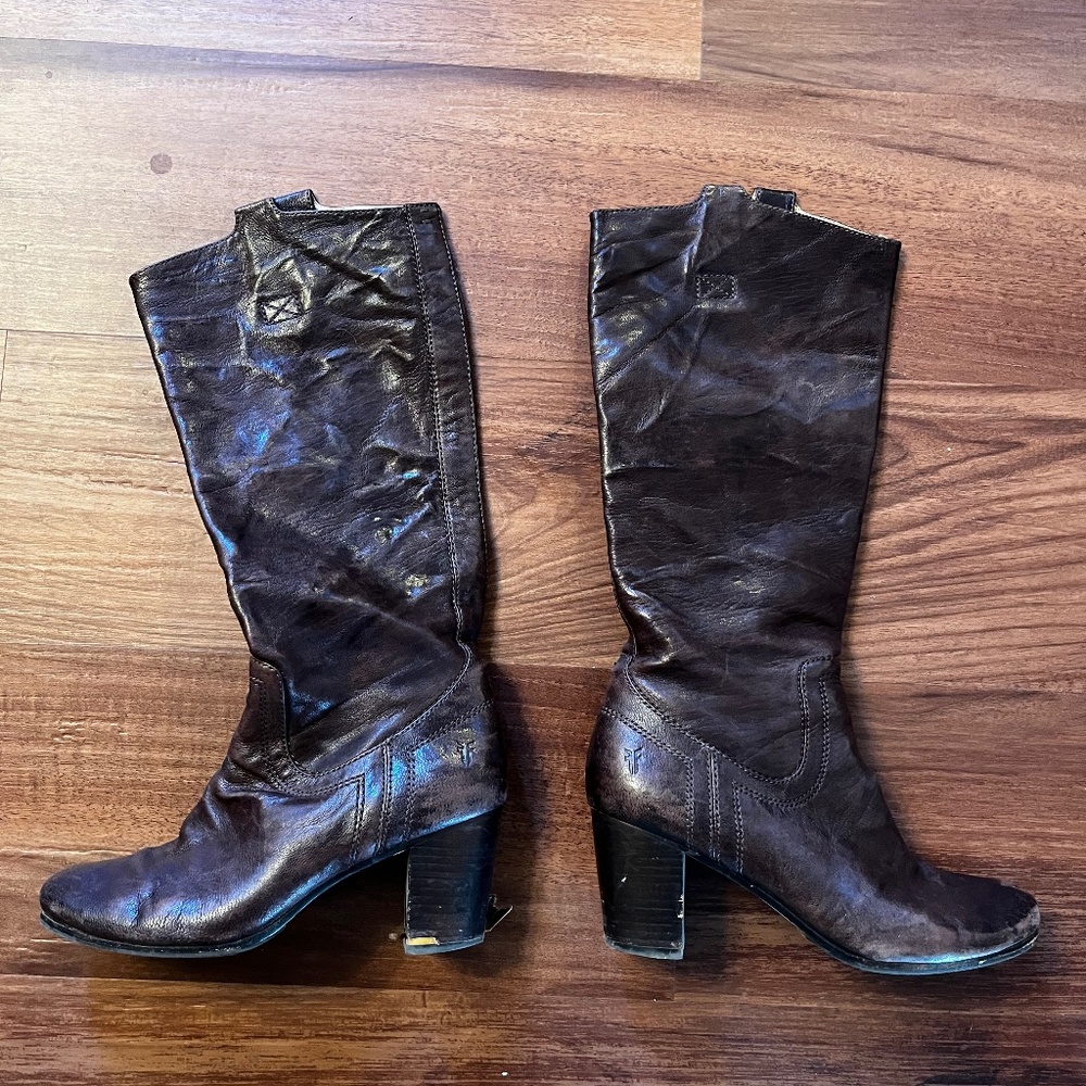 Frye Knee High Leather Boots Size 7